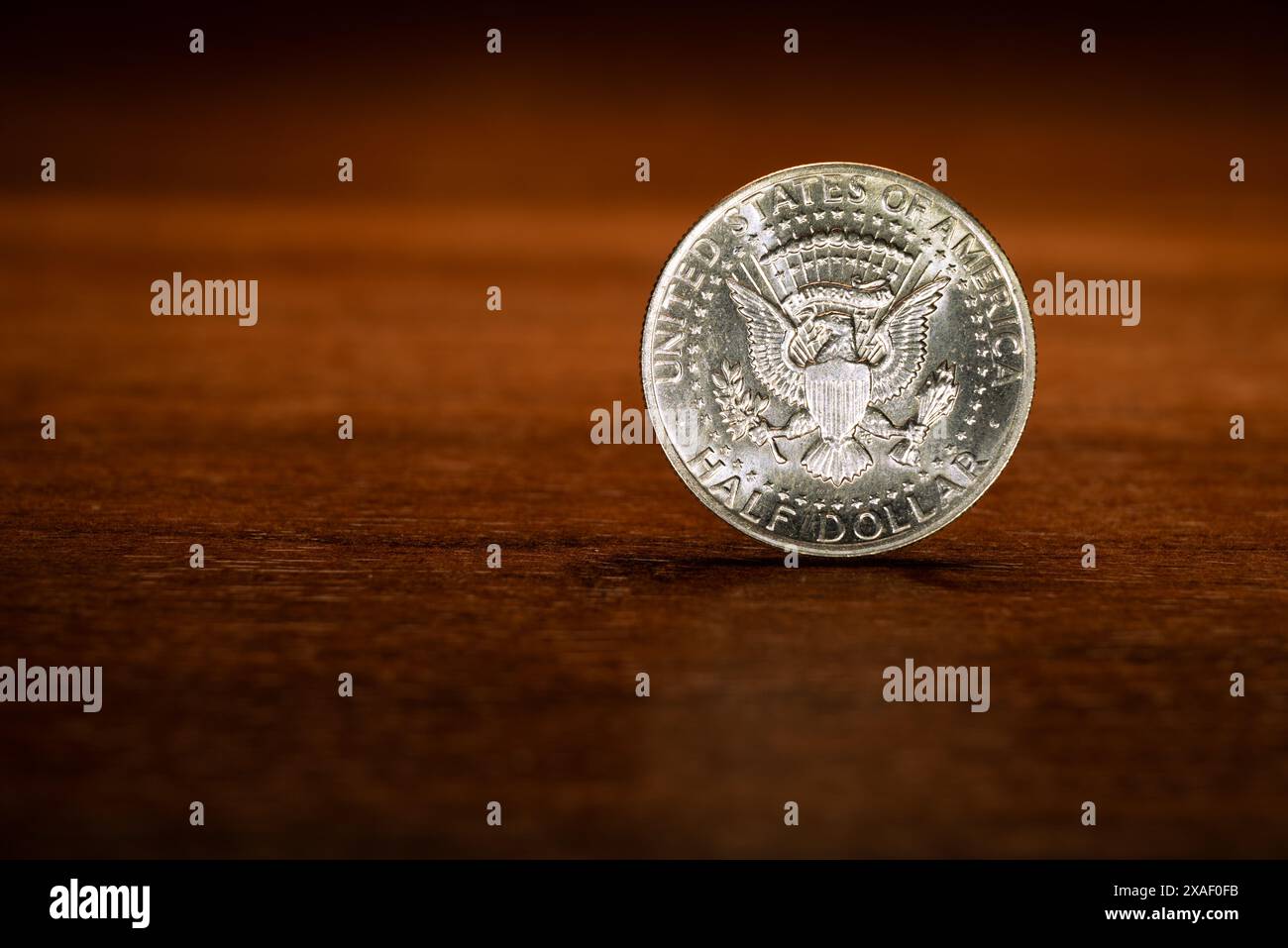 Moitié dollar US, moitié dollar, 50 cent, revers avec les armoiries présidentielles des États-Unis Banque D'Images