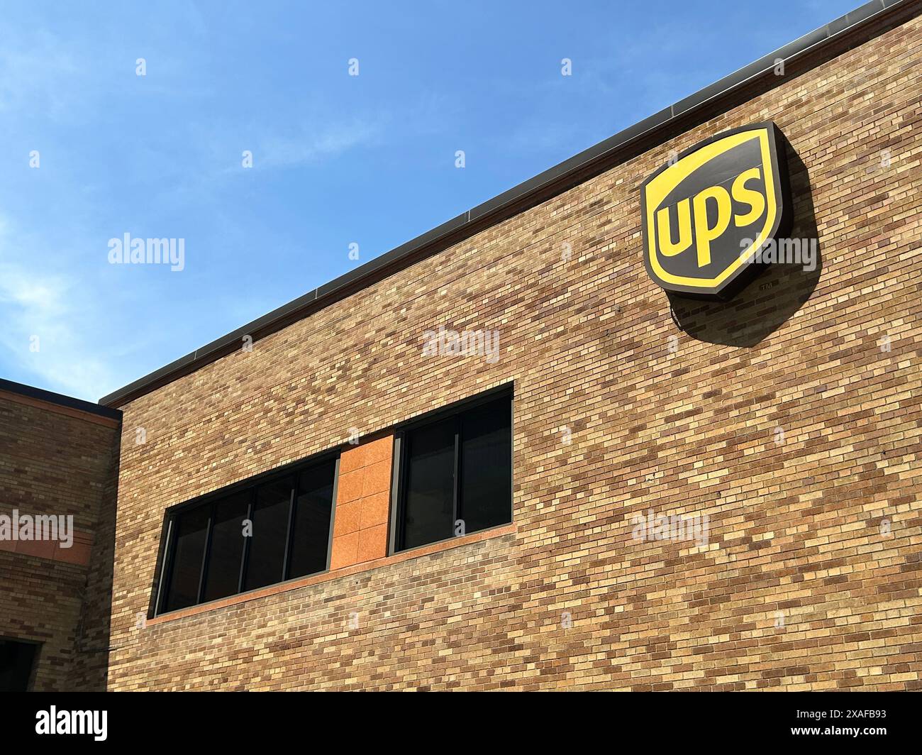 UPS Truck Depot, extérieur du bâtiment, New York City, New York, États-Unis Banque D'Images