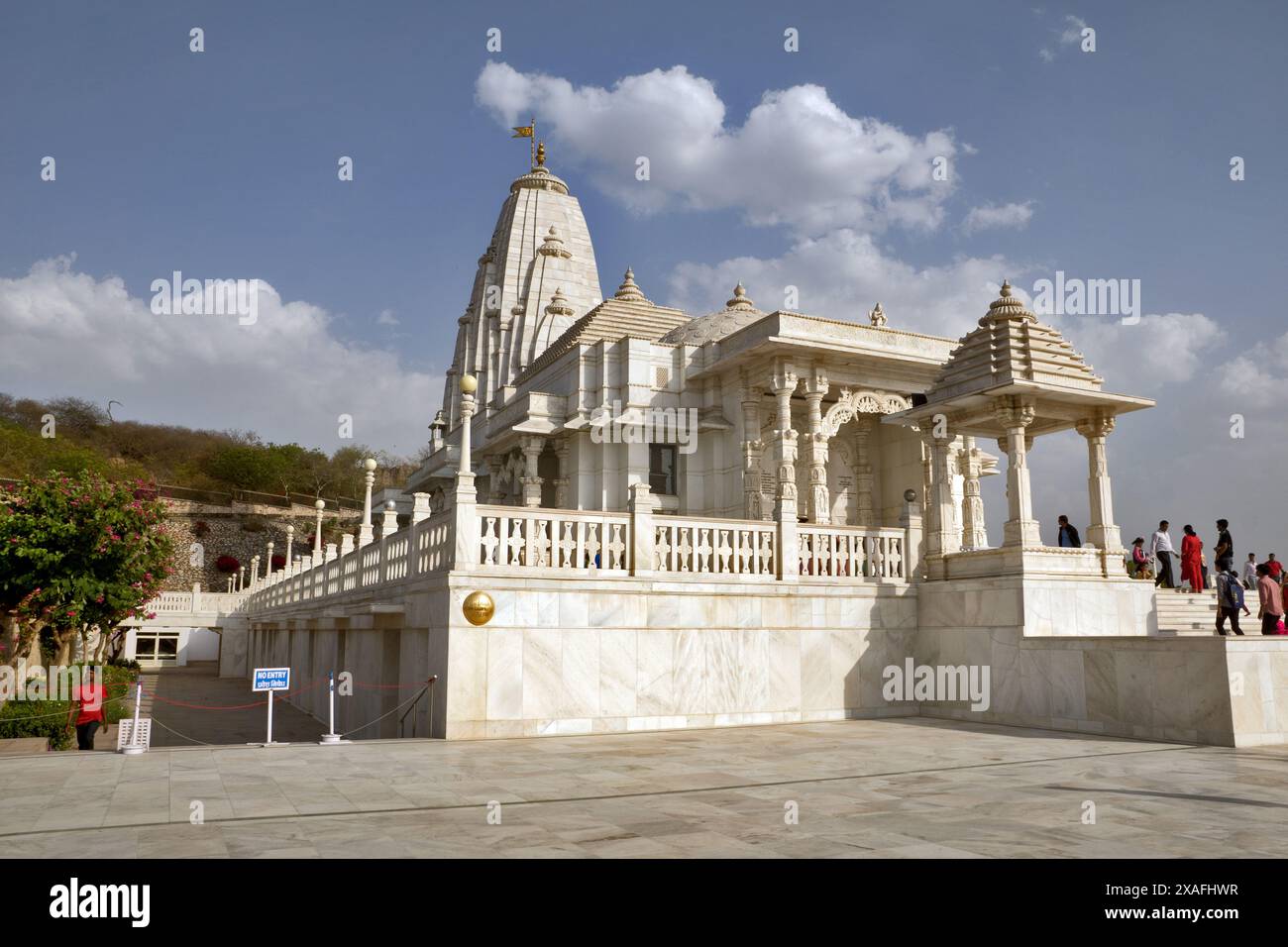 Jaipur, Inde : temple hindou Birla Mandir. Construit en 1988, il est entièrement fait de marbre blanc. Il est dédié à Lakshmi et Vishnu. Banque D'Images