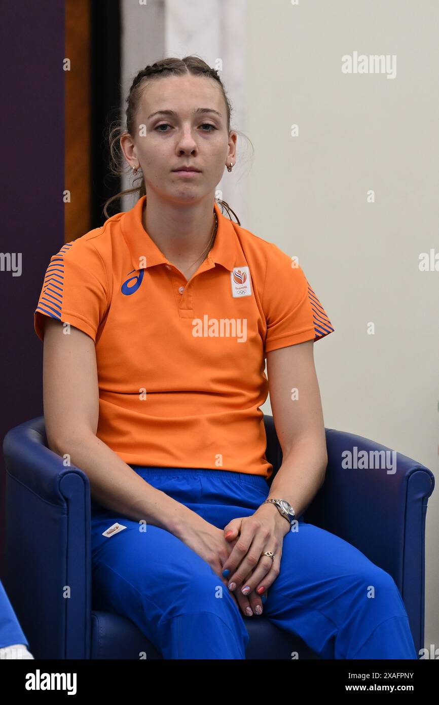 Rome, Italie. 06 juin 2024. Femke bol lors de la conférence de presse officielle des Championnats d'Europe d'athlétisme 2024 au CONI Honour Hall, le 6 juin 2024 à Rome, Italie. Crédit : Agence photo indépendante/Alamy Live News Banque D'Images