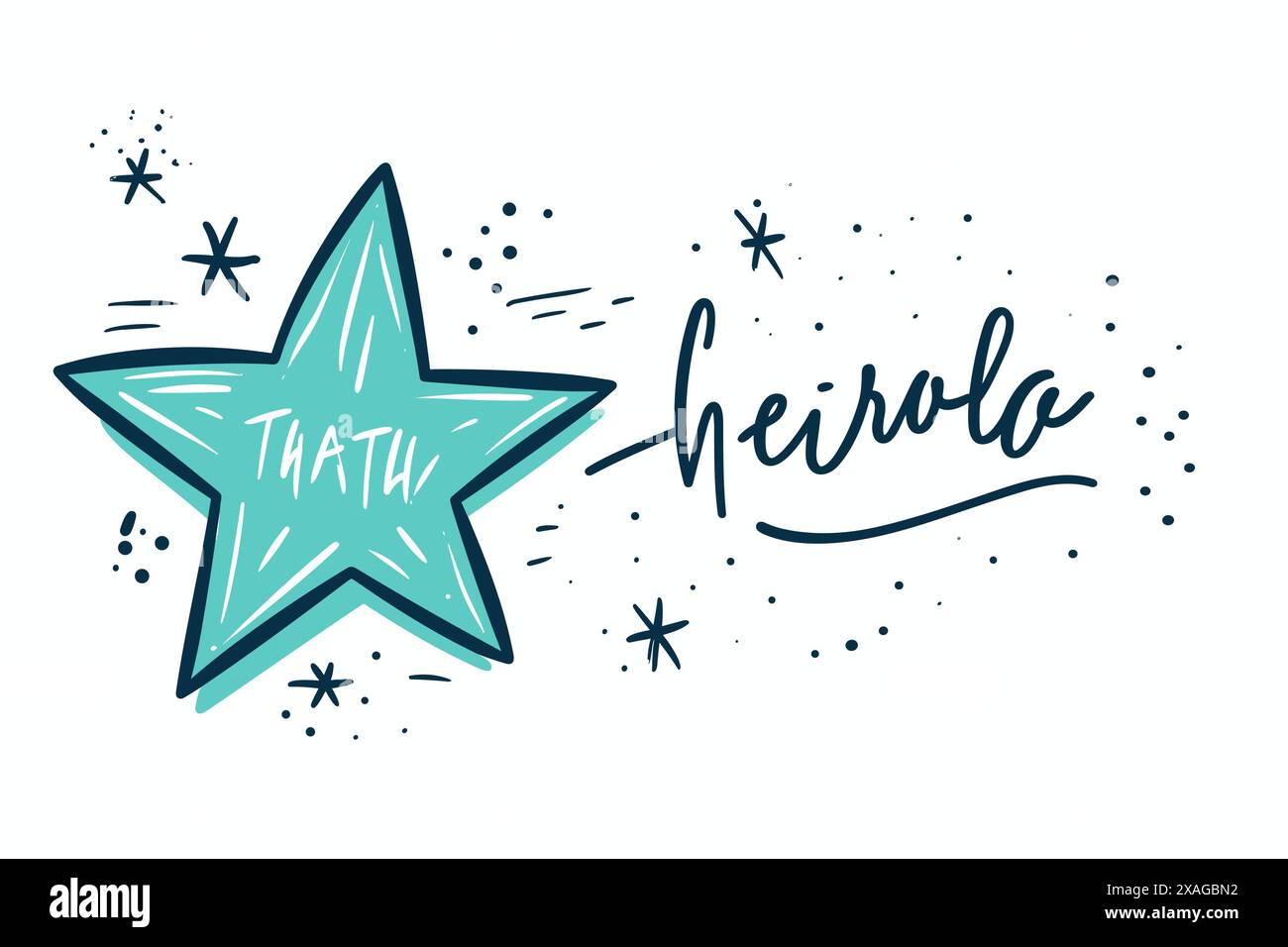 Surligner les étoiles avec texte pinceau Illustration de Vecteur