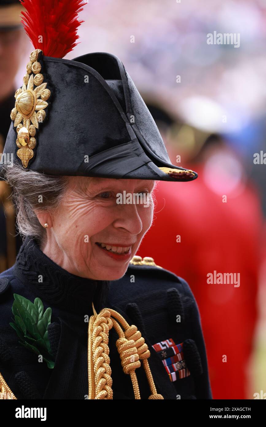 LONDRES, ANGLETERRE - 06 JUIN : Princesse Anne, Princesse Royale assiste à la parade annuelle du jour du fondateur à l'Hôpital Roval de Chelsea le 06 juin. 2024 à Londres, Angleterre. Le jour du fondateur célèbre la fondation de l'hôpital royal de Chelsea en 1681 par le roi Charles Ier (photo par Anfisa Polyushkevych) Banque D'Images