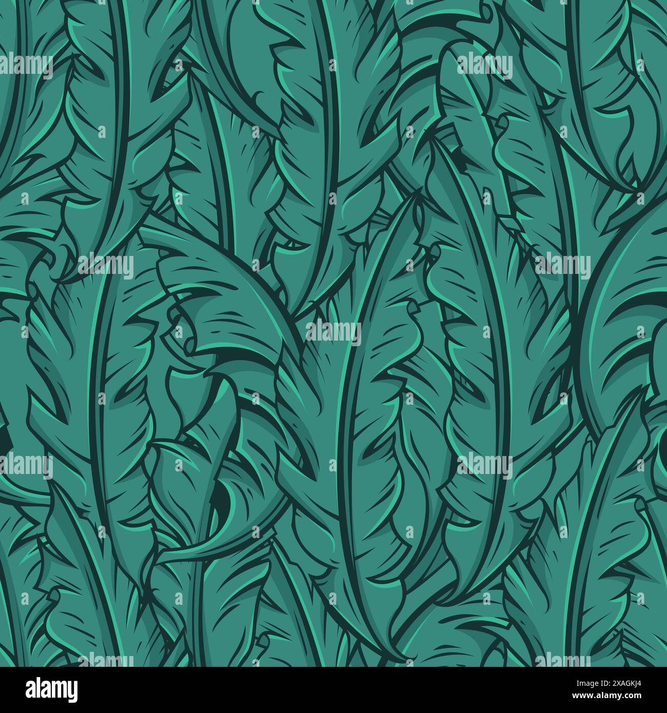 Motif sans couture de feuille de banane, fond de feuille tropicale Illustration de Vecteur