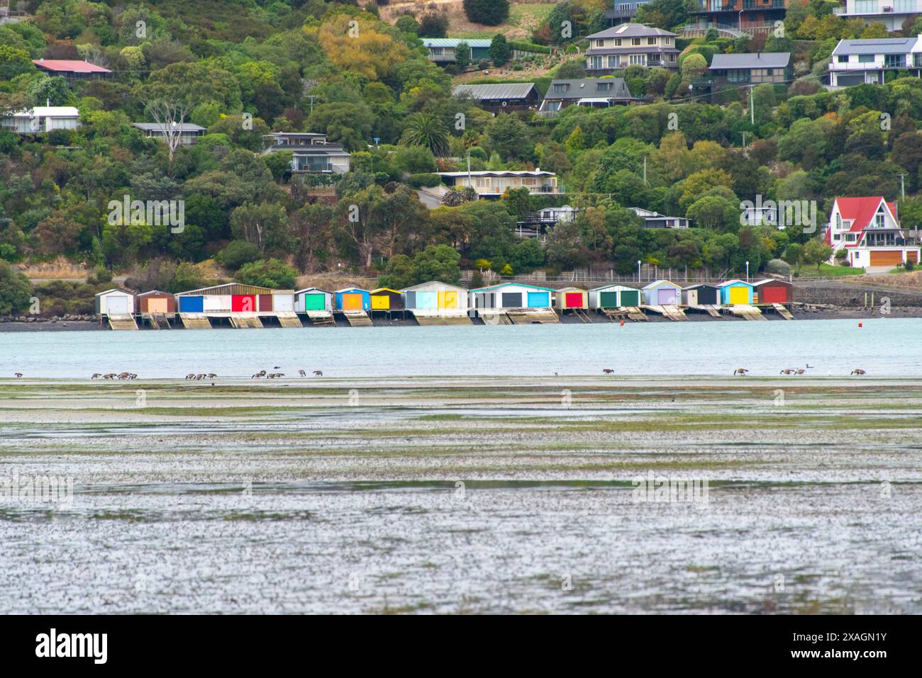 Ville de Duvauchelle - Nouvelle-Zélande Banque D'Images