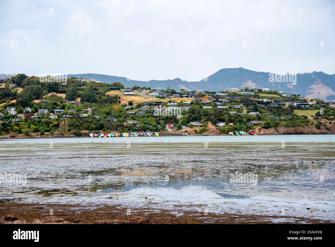 Ville de Duvauchelle - Nouvelle-Zélande Banque D'Images