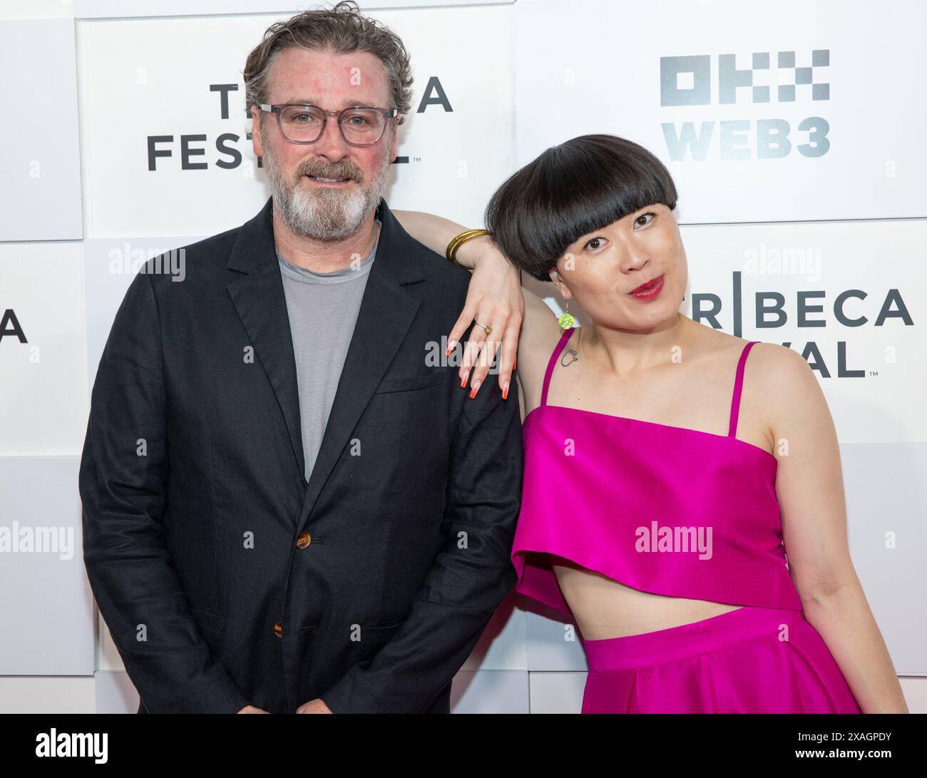 6 juin 2024, New York, New York, États-Unis : Neil Berkeley et Atsuko Okatsuka assistent au Festival du film de Tribeca 2024 : première mondiale 'thérapie de groupe' au BMCC Tribeca Performing Arts Center à New York, 6 juin 2024 (crédit image : © photo image Press via ZUMA Press Wire) USAGE ÉDITORIAL SEULEMENT! Non destiné à UN USAGE commercial ! Banque D'Images