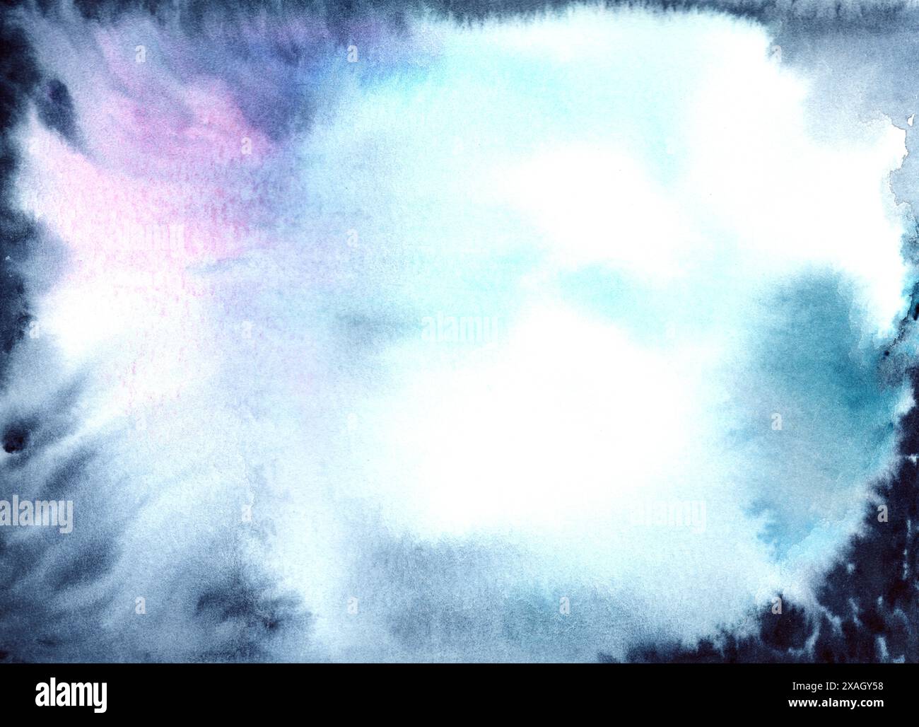Ciel après pluie peint à l'aquarelle Banque D'Images