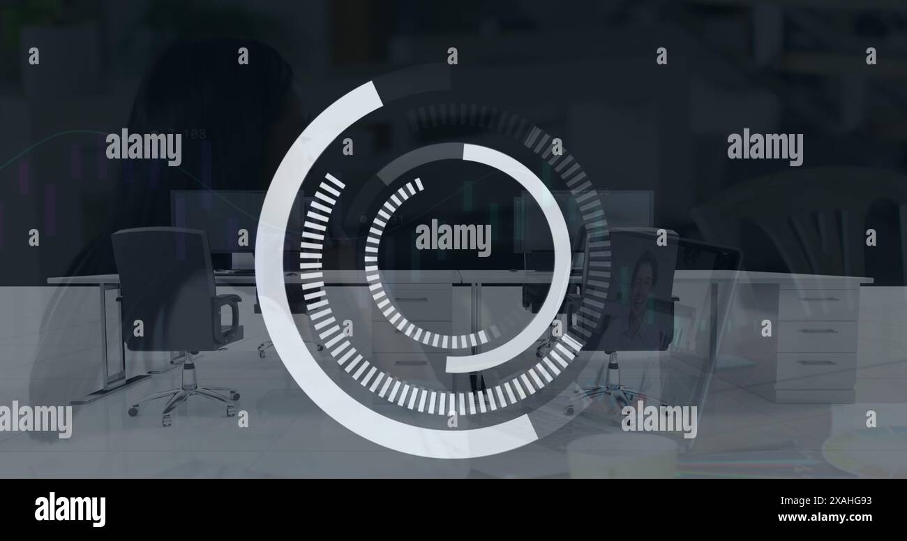 Image du traitement des données et de la sécurité au bureau Banque D'Images