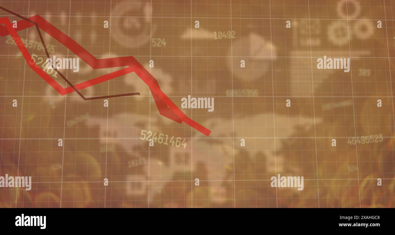 Image du traitement des données financières sur des icônes Banque D'Images