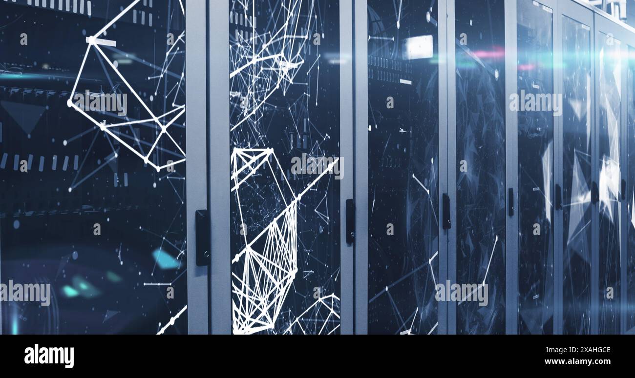 Image des formes au-dessus de la salle des serveurs Banque D'Images
