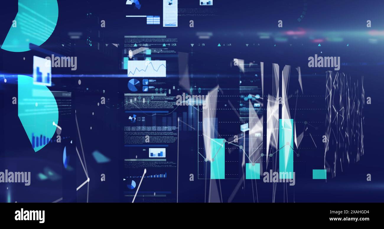 Image du traitement des données sur fond bleu Banque D'Images