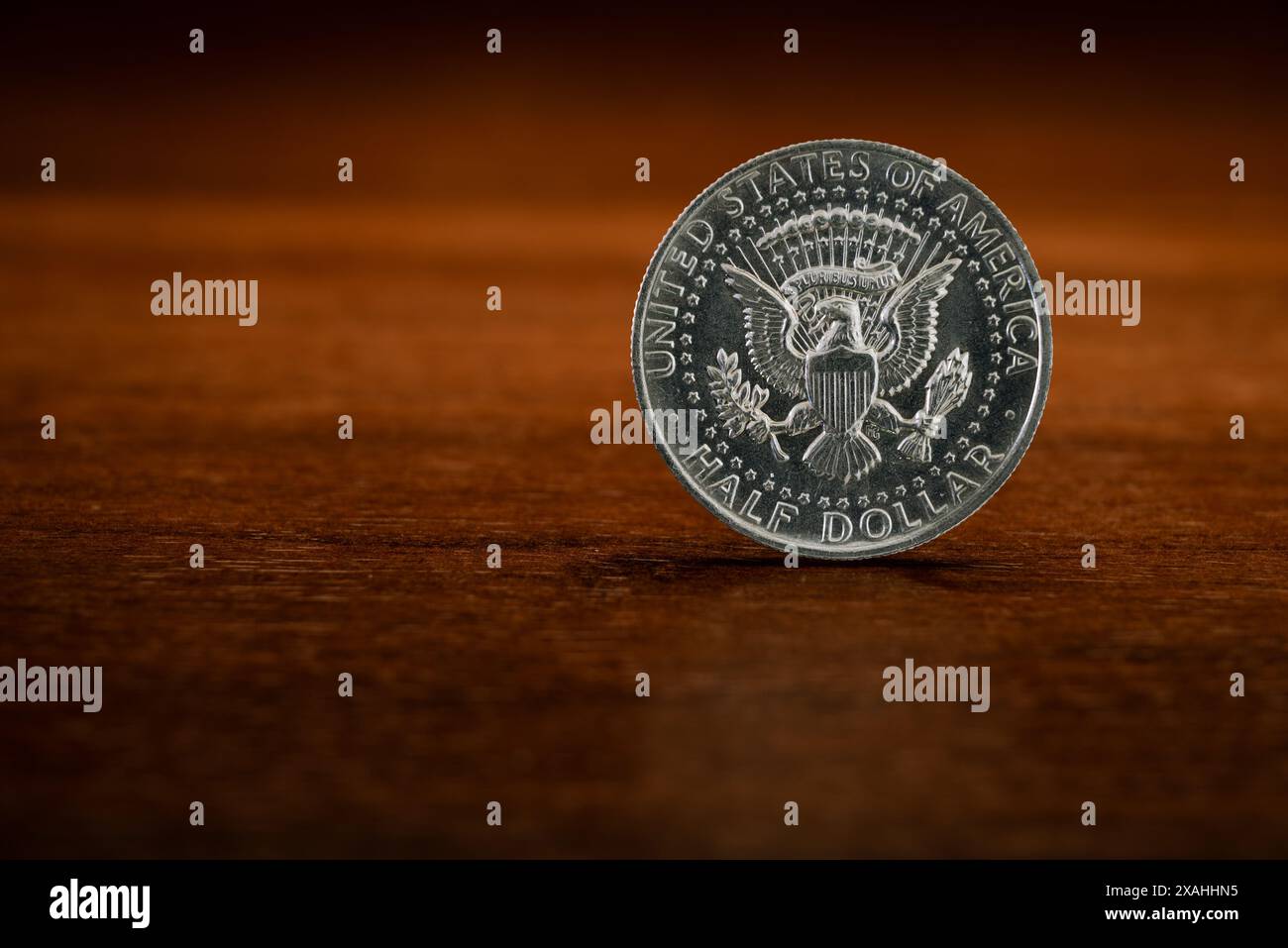 Demi dollar US coin, 50 cent, inverser avec les armoiries présidentielles des États-Unis Banque D'Images