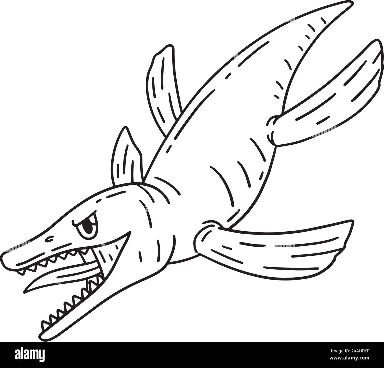 Liopleurodon Dinosaur Isolated Coloring page Illustration de Vecteur