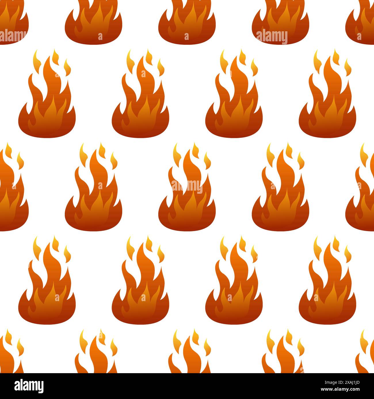 Modèle sans couture avec flamme de feu sur fond blanc. Illustration vectorielle. Illustration de Vecteur
