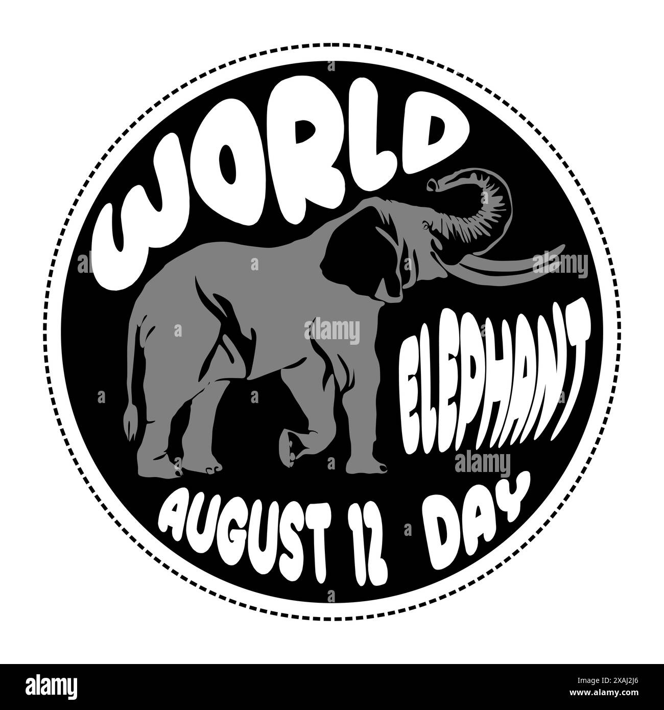 Illustration vectorielle de la Journée mondiale de l'éléphant. Convient pour affiche, bannières, campagne et carte de voeux. Concept de la faune. Animaux sauvages. Sauvez les éléphants Illustration de Vecteur