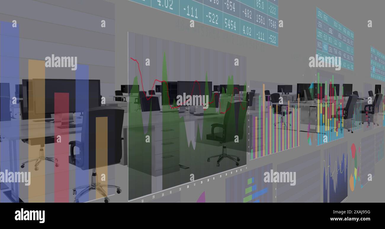 Image du traitement des données financières et des statistiques au bureau Banque D'Images