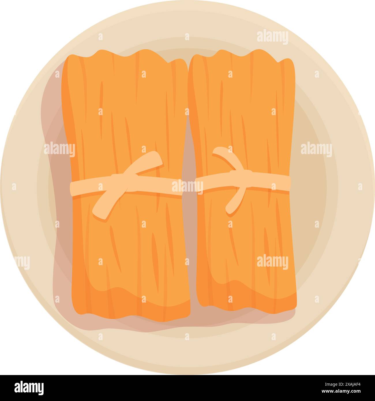 Deux tamales enveloppés dans la balle de maïs reposant sur l'assiette pour un délicieux repas traditionnel Illustration de Vecteur