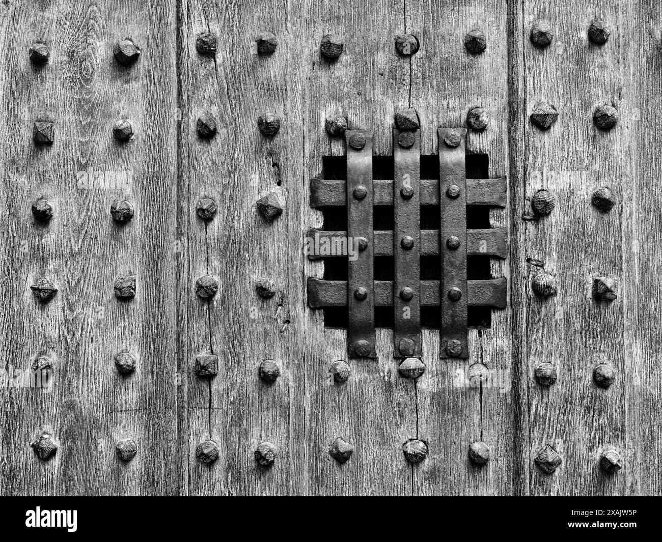 Détail d'une porte ancienne, le Mont Saint-Michel, Normandie, France Banque D'Images