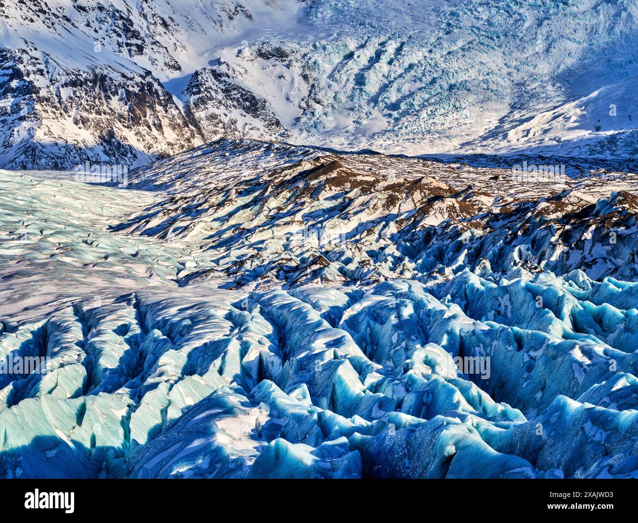 Paysage glaciaire dans le parc national de Vatnajökull, Islande Banque D'Images