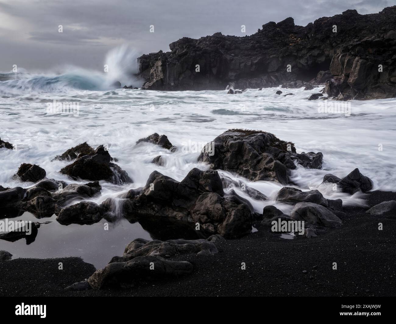 Surfez à Haelsvik, Islande Banque D'Images