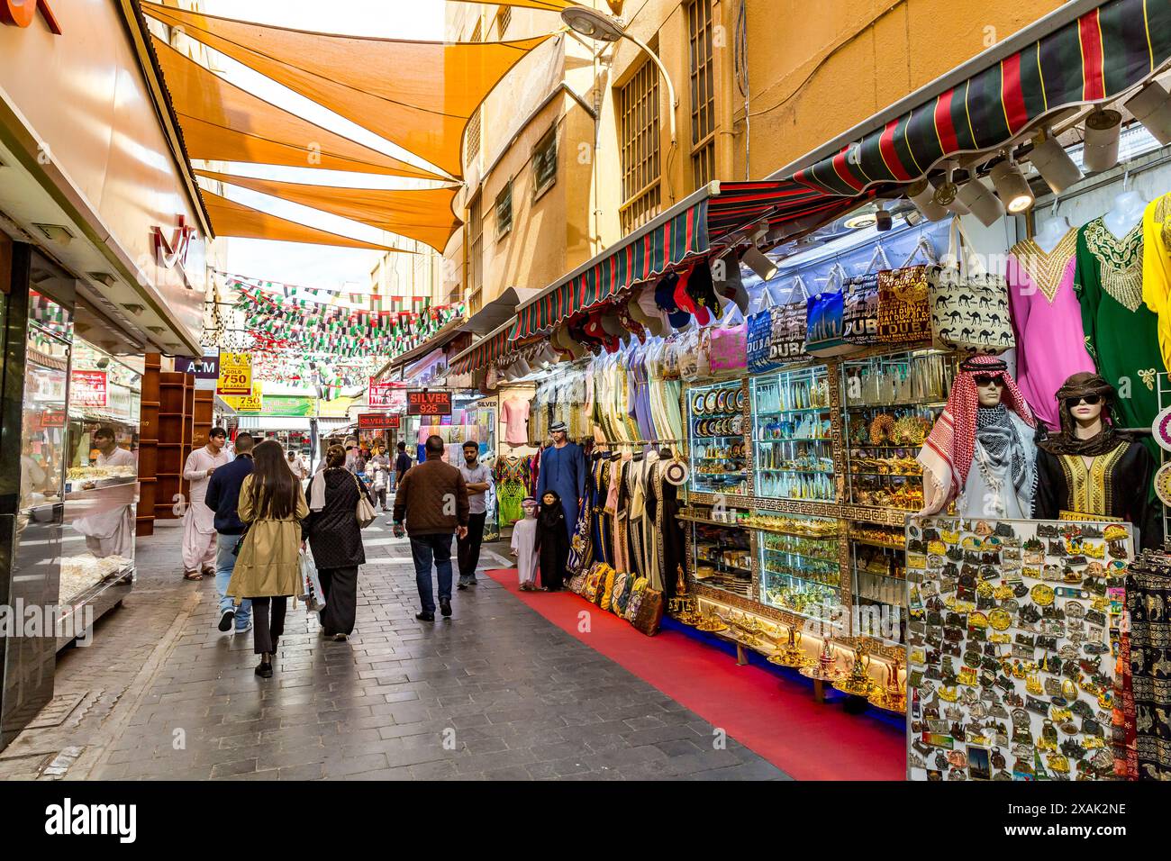 Gold Souk, célèbre rue commerçante, quartier de Deira, Dubaï, Émirats arabes Unis, moyen-Orient, Asie Banque D'Images