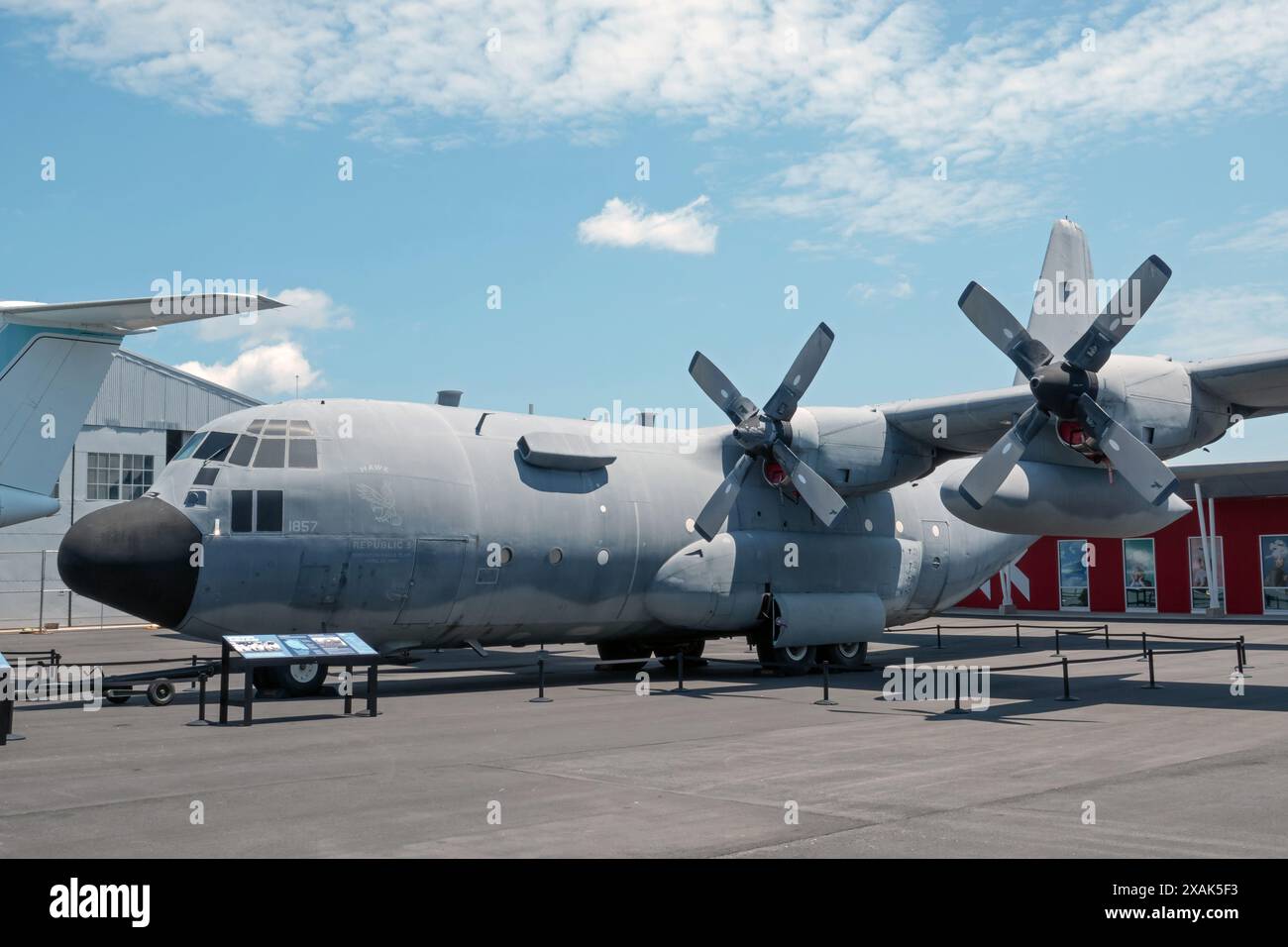 Un avion cargo EC-130E qui a participé à l'opération Eagle Claw, la tentative ratée de 1980 pour sauver le personnel de l'ambassade des États-Unis pris en otage en Iran. Banque D'Images