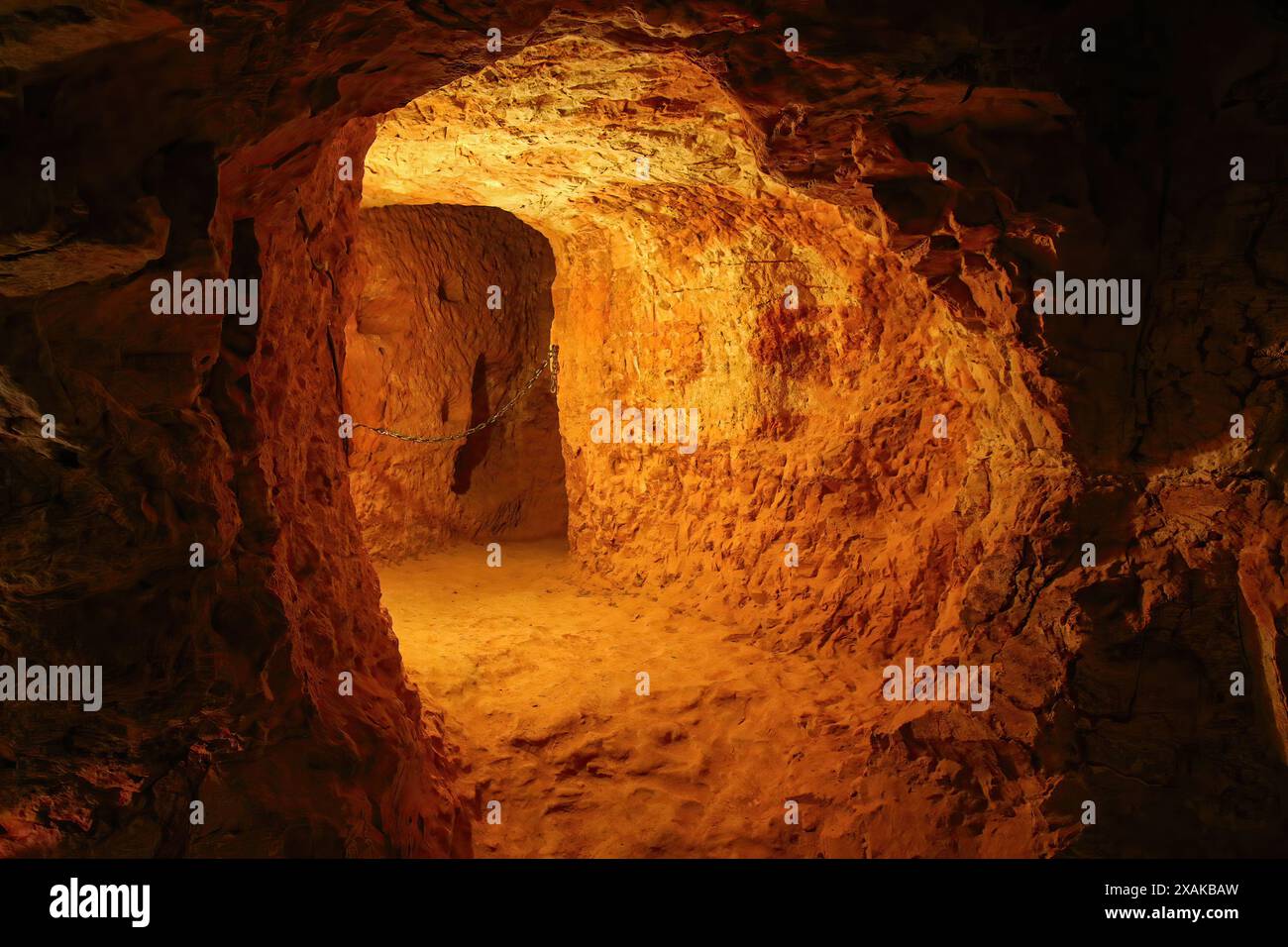 Galerie souterraine de grès de la mine Old Timers à Coober Pedy, Australie méridionale Banque D'Images