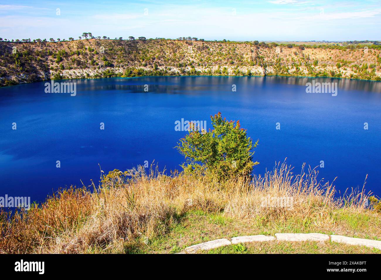 Blue Lake (Warwar), est un lac de cratère du Mont Gambier. Ce complexe maar alias Berrin est entouré par la ville de Mount Gambier, le deuxième i peuplé Banque D'Images