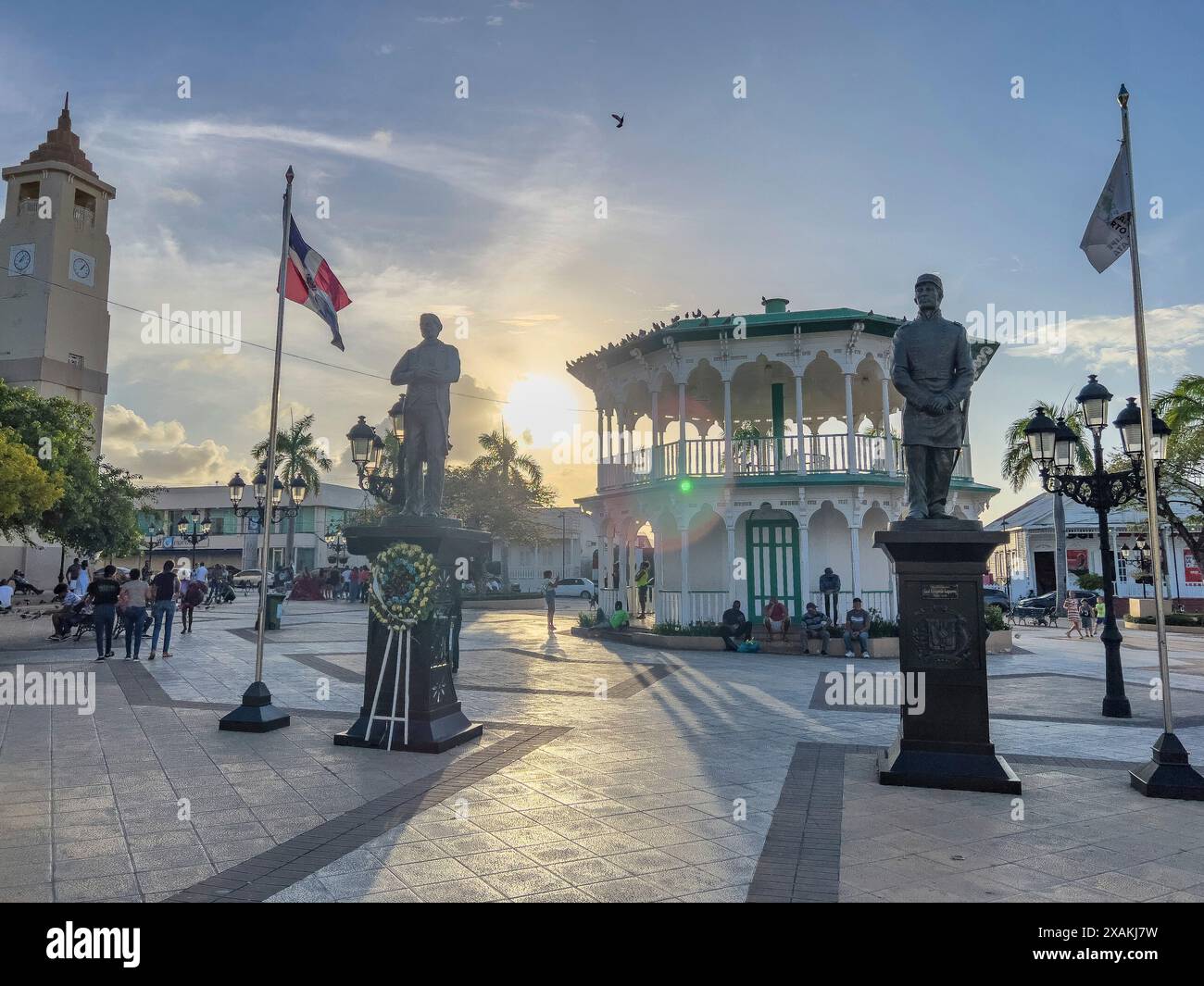 Amérique du Nord, Caraïbes, Grande Antilles, Île d'Hispaniola, République dominicaine, province de Puerto Plata, Puerto Plata, Parque Central Independencia dans le centre historique de Puerto Plata Banque D'Images