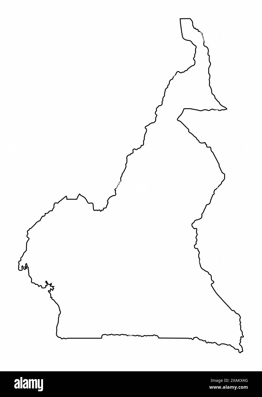 Carte de contour du Cameroun isolé sur fond blanc Illustration de Vecteur