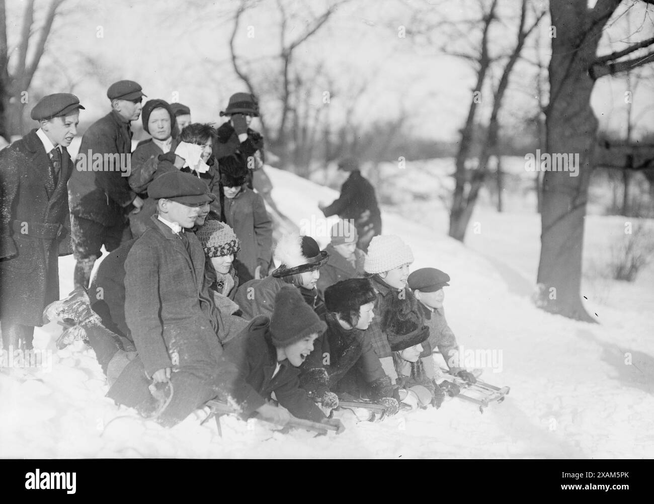 Coasting - Central Park, entre c1910 et c1915. Banque D'Images