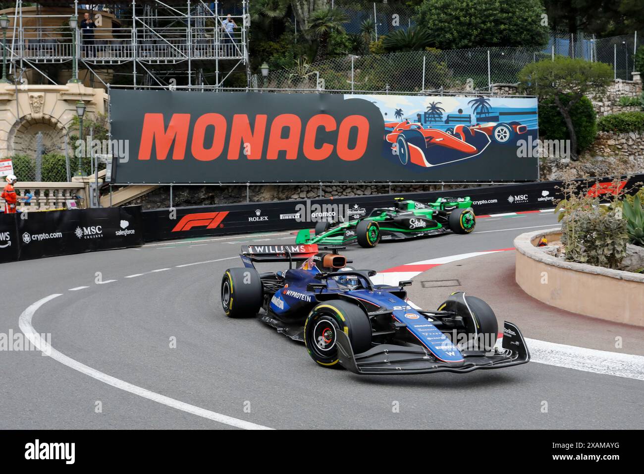 Monte Carlo, Principauté de Monaco. 24 mai 2024. Grand Prix de formule 1 de Monaco au circuit de Monaco à Monte Carlo. Photo : Alex Albon (THA) de Williams Racing dans Williams FW46 lors de la deuxième séance d'essais © Piotr Zajac/Alamy Live News Banque D'Images