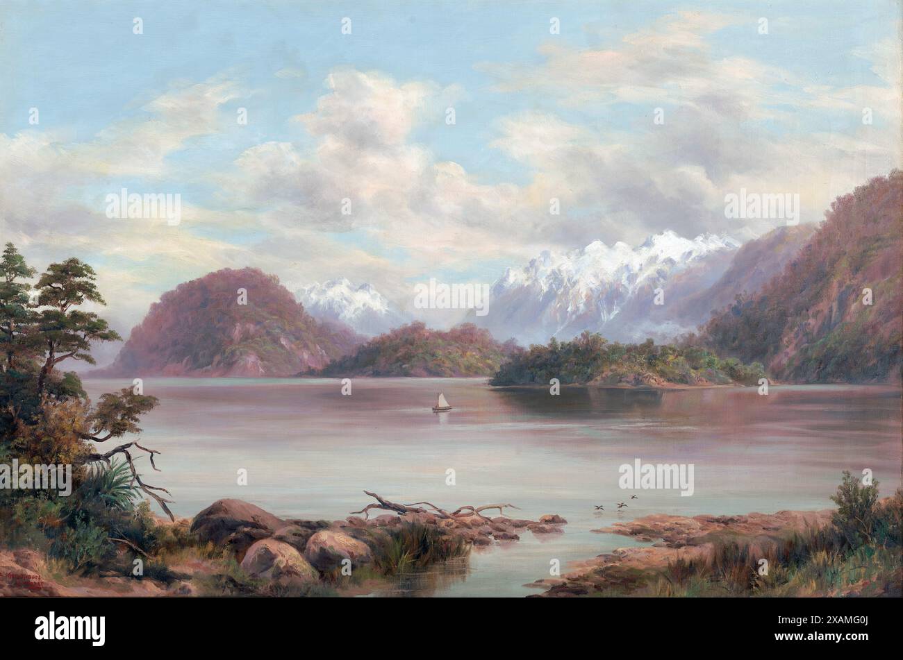 Lac Manapouri, c1900. Banque D'Images