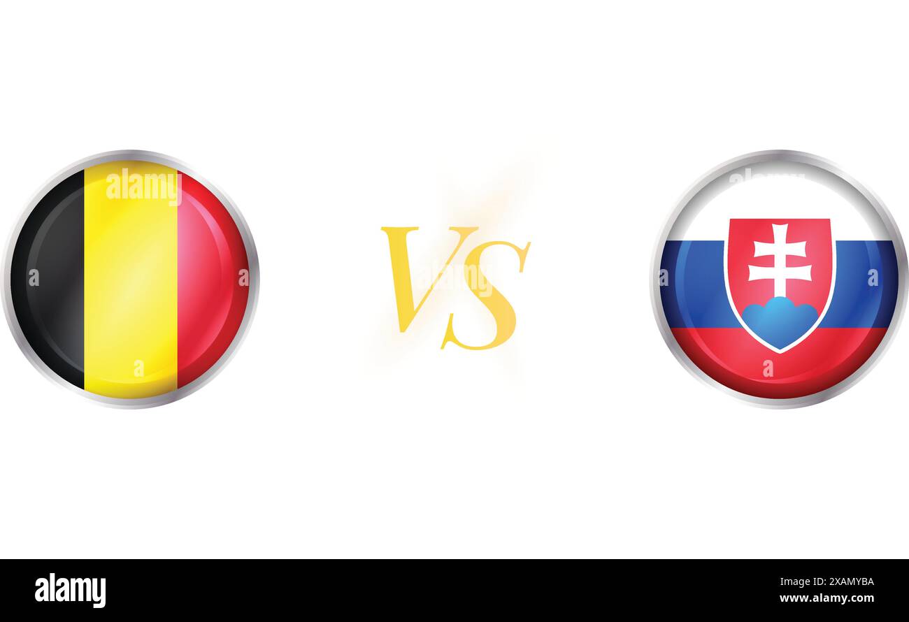 Belgique vs Slovaquie concept de match avec drapeau rond Illustration de Vecteur