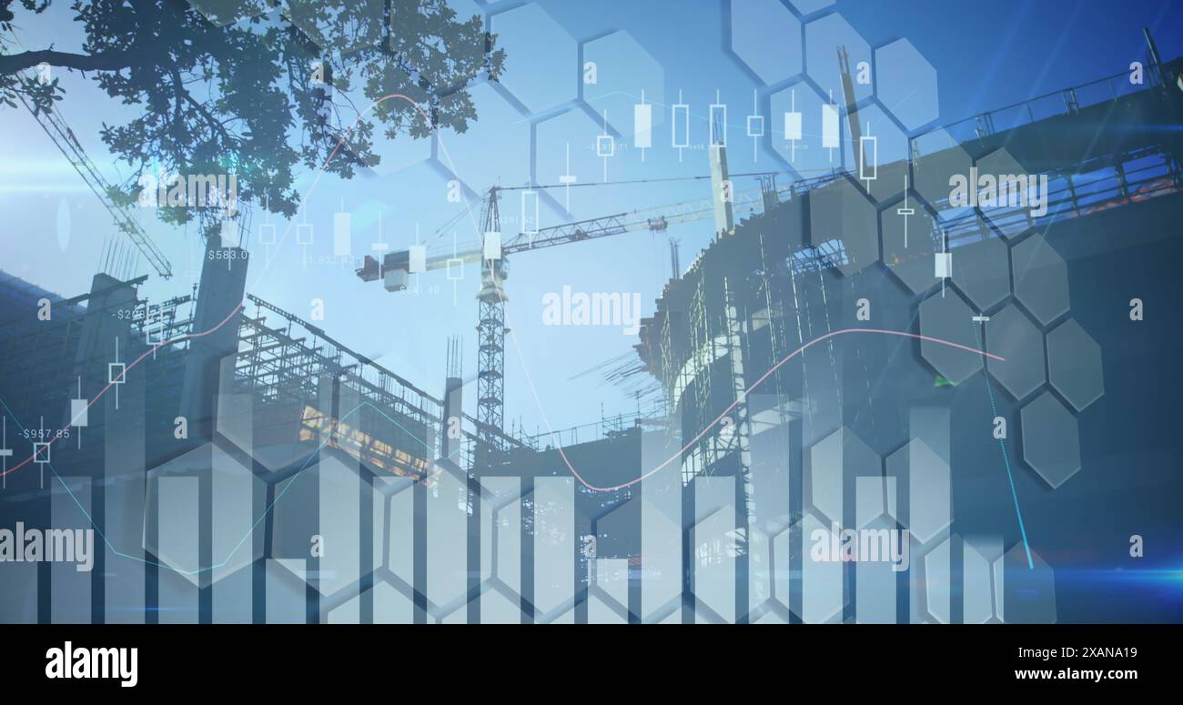 Image du traitement des données financières sur CityScape Banque D'Images