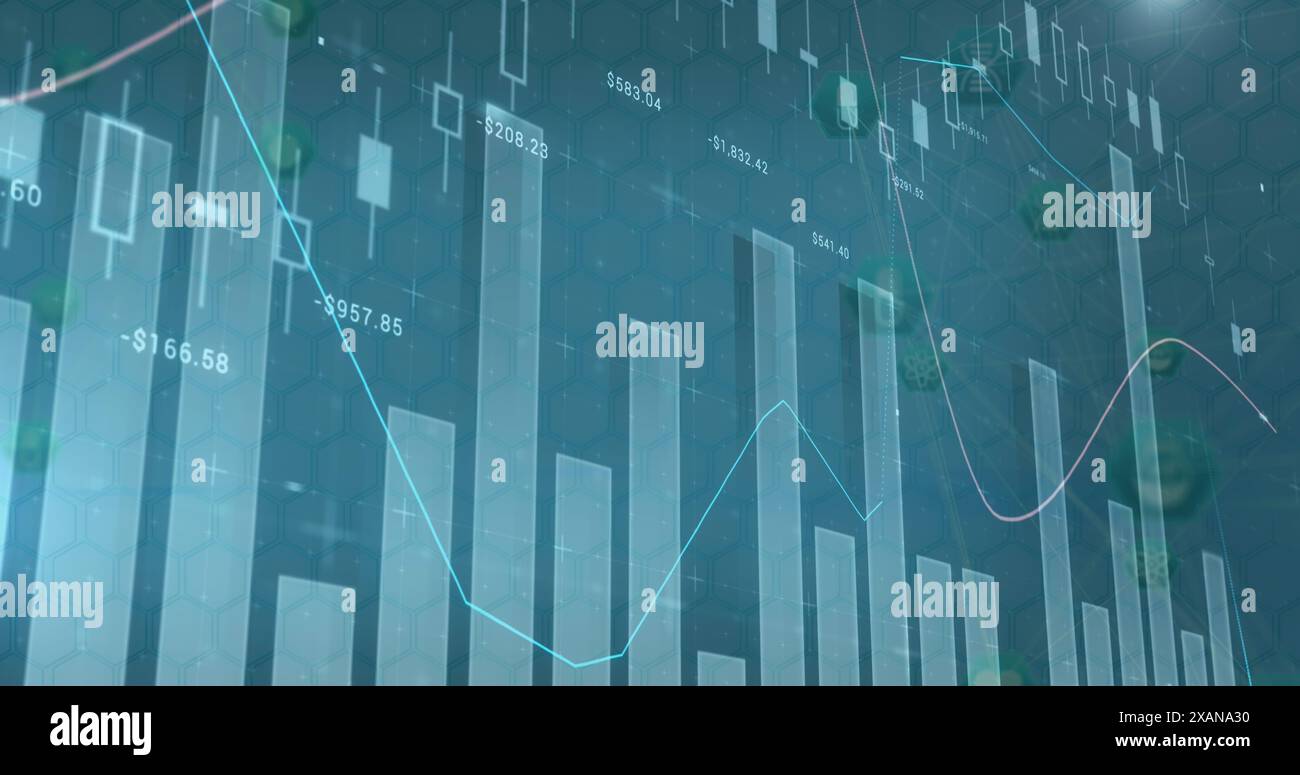 Image du traitement des données financières sur fond gris Banque D'Images