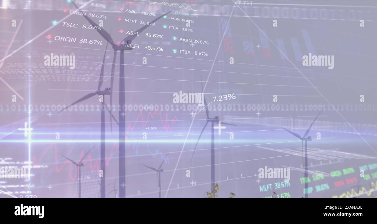 Image du traitement des données sur les éoliennes Banque D'Images