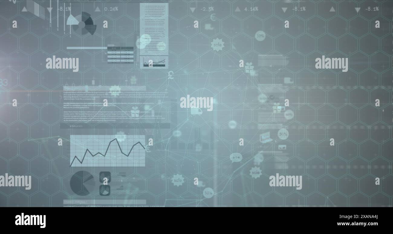 Image du traitement des données financières sur fond gris Banque D'Images