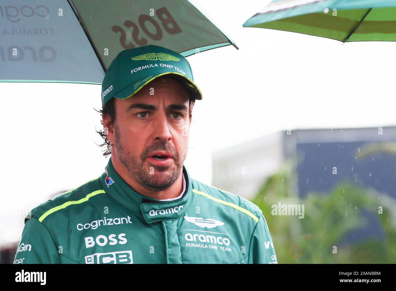 Montréal, Canada. 08 juin 2024. Circuit Gilles-Villeneuve #14 Fernando Alonso (esp) Aston Martin Aramco Formula One Team41 (gbr) Aston Martin AMR2442 Mercedes, lors du Grand Prix canadien de formule 1 2024, 9e manche du Championnat du monde de formule 1 2024 du 7 au 9 juin 2024 au circuit Gilles Villeneuve à Montréal. (Philippe Nanchino/SPP) crédit : photo de presse SPP Sport. /Alamy Live News Banque D'Images