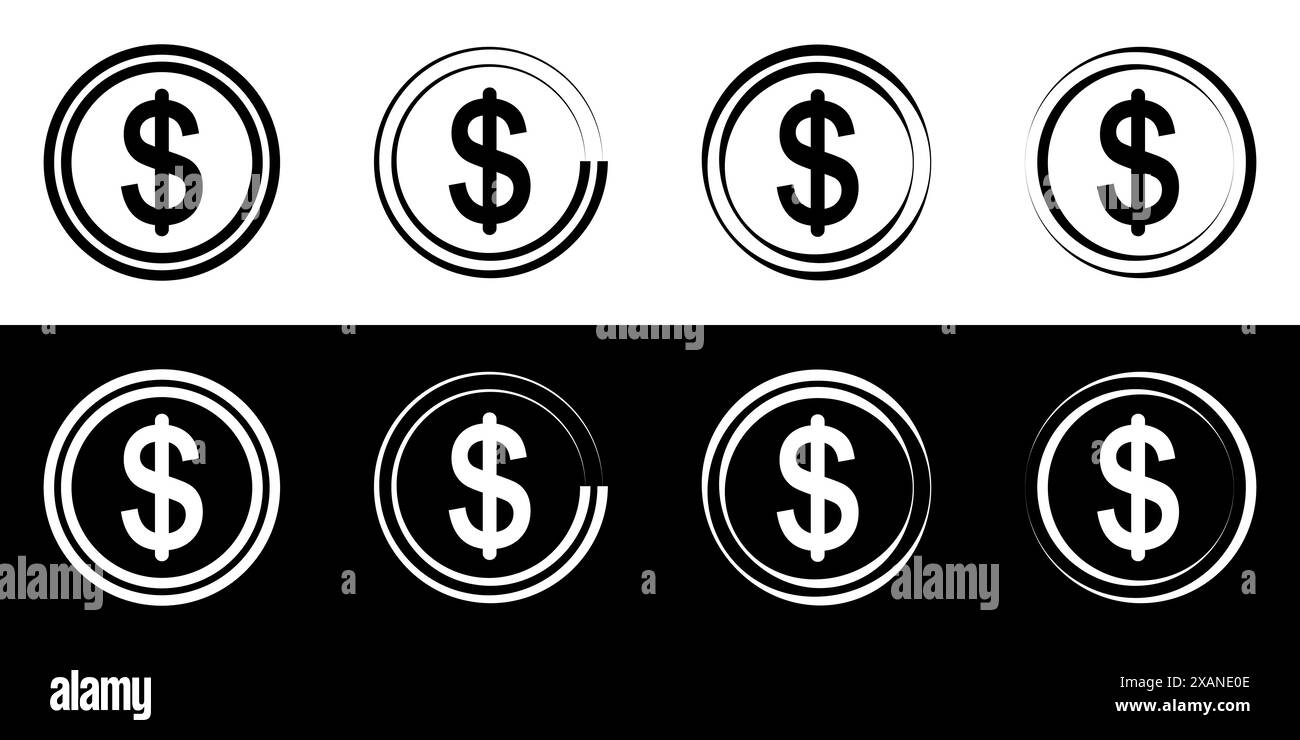 Symbole du dollar, devise USD. Illustration de Vecteur