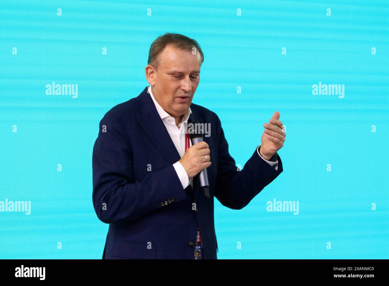 Saint-Pétersbourg, Russie. 07 juin 2024. Aleksandr Drozdenko, gouverneur de la région de Leningrad au Forum économique international de Petersburg 2024 (SPIEF 2024). Crédit : SOPA images Limited/Alamy Live News Banque D'Images