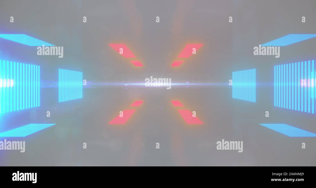 Image de nft au-dessus des néons dans un espace gris Banque D'Images