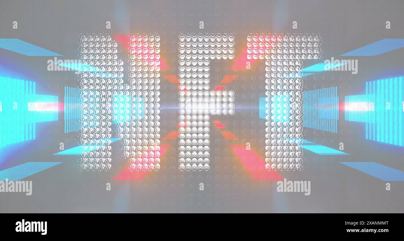 Image de nft au-dessus des néons dans un espace gris Banque D'Images