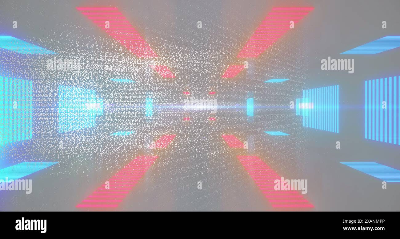 Image de nft au-dessus des néons dans un espace gris Banque D'Images