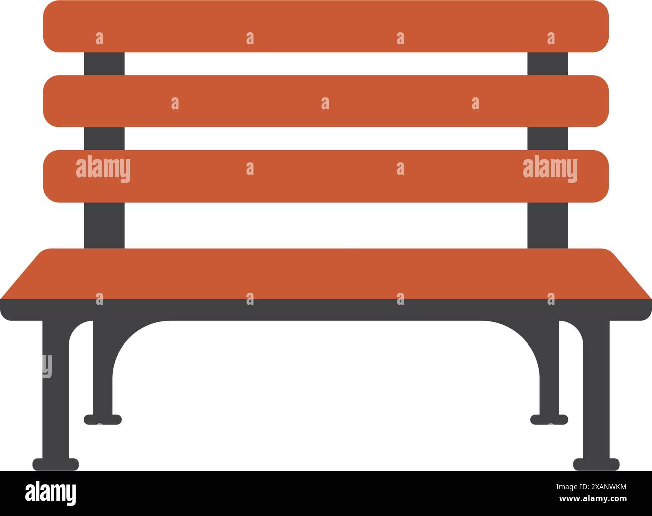 Icône de banc dans un style plat. Illustration de vecteur de repos confortable sur fond isolé. Concept commercial de signe de chaise de parc. Illustration de Vecteur