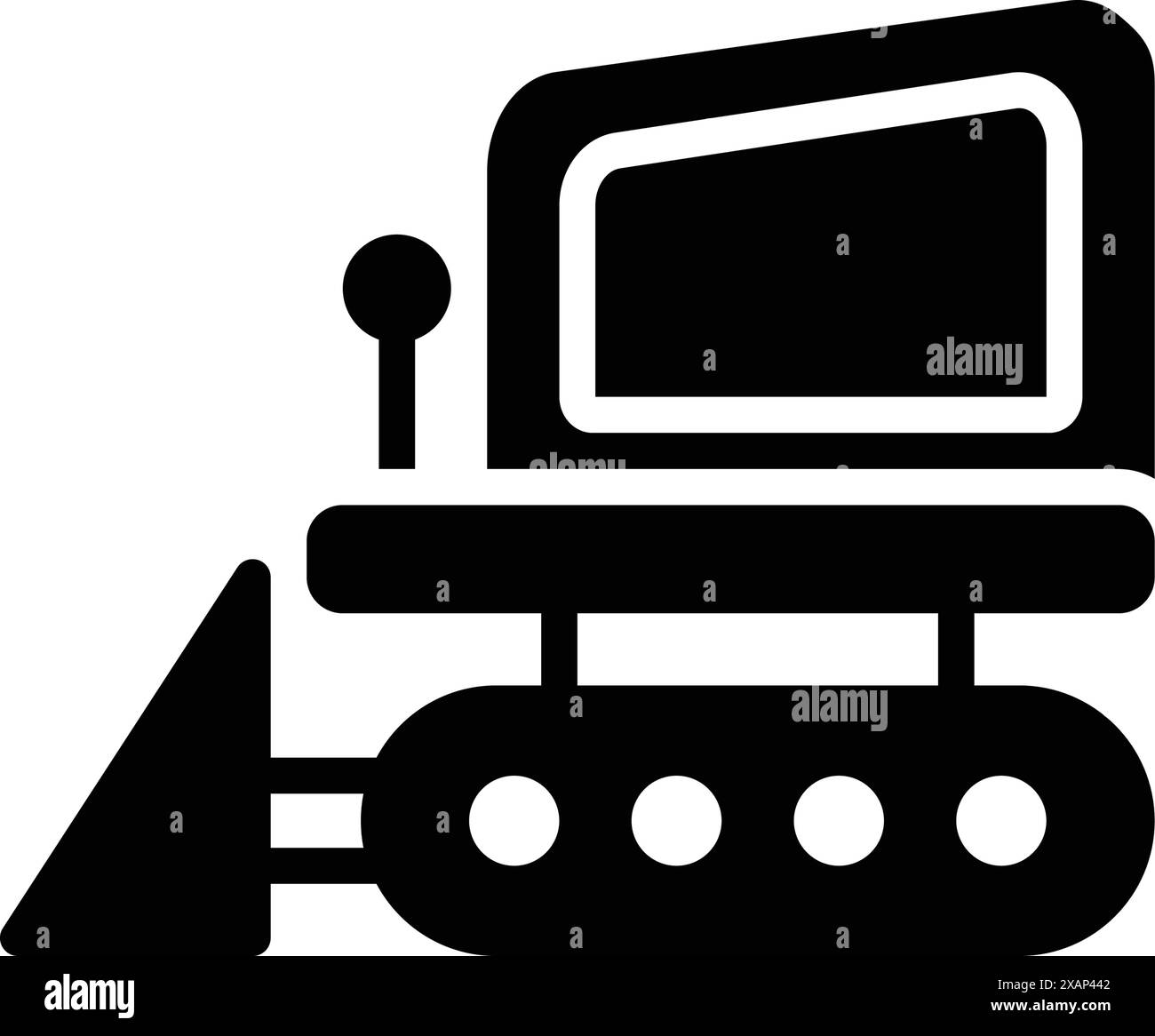 Icône pour bulldozer, excavatrice Illustration de Vecteur