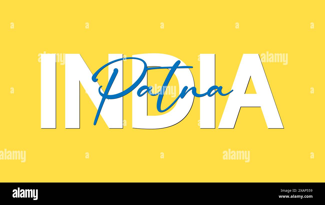 Patna en Inde concept de calligraphie vecteur illustration. Patna est la capitale et la plus grande ville de l'État indien du Bihar Illustration de Vecteur