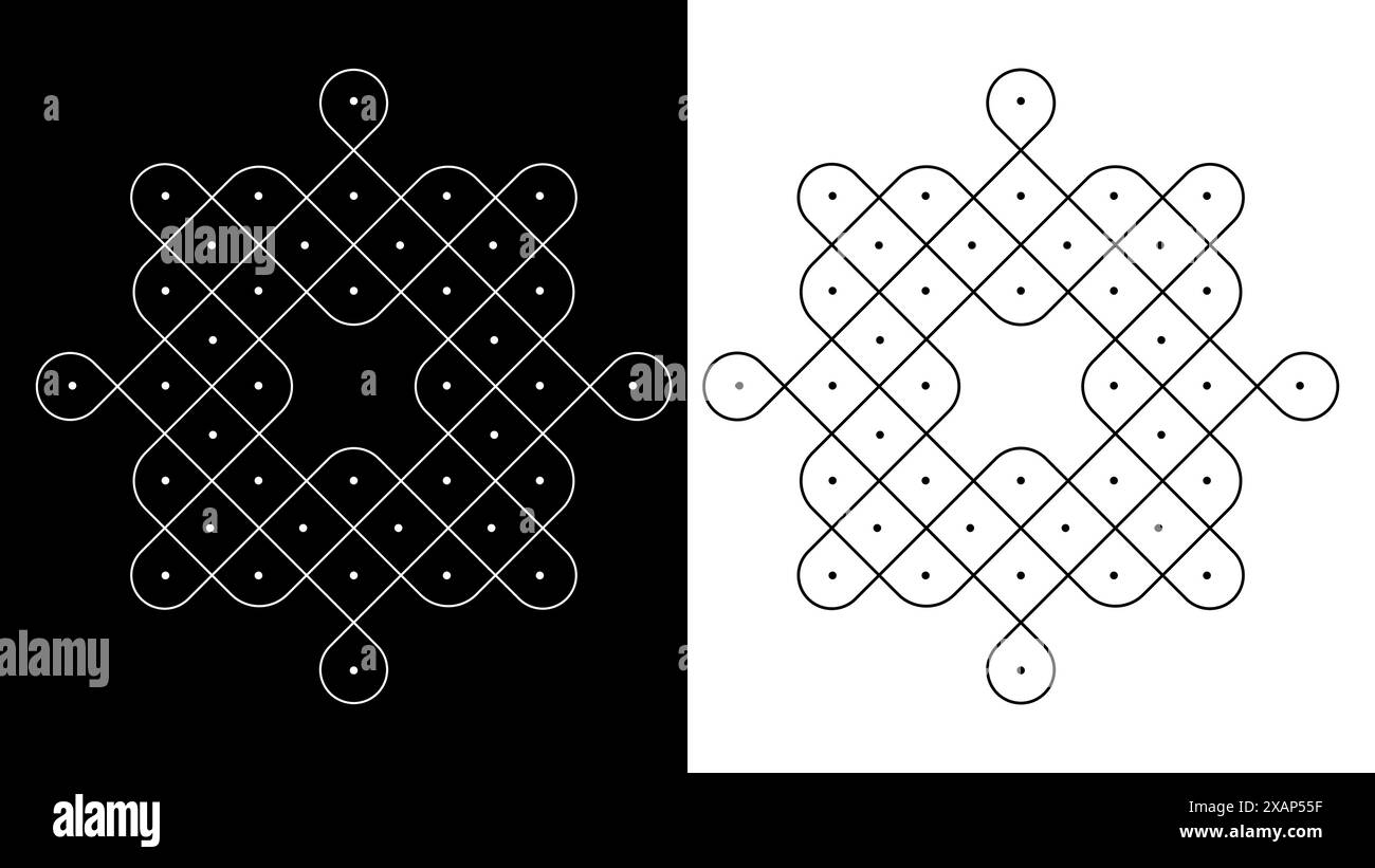 Kolam abstrait avec des points sikku Kolam illustration vectorielle moderne Illustration de Vecteur