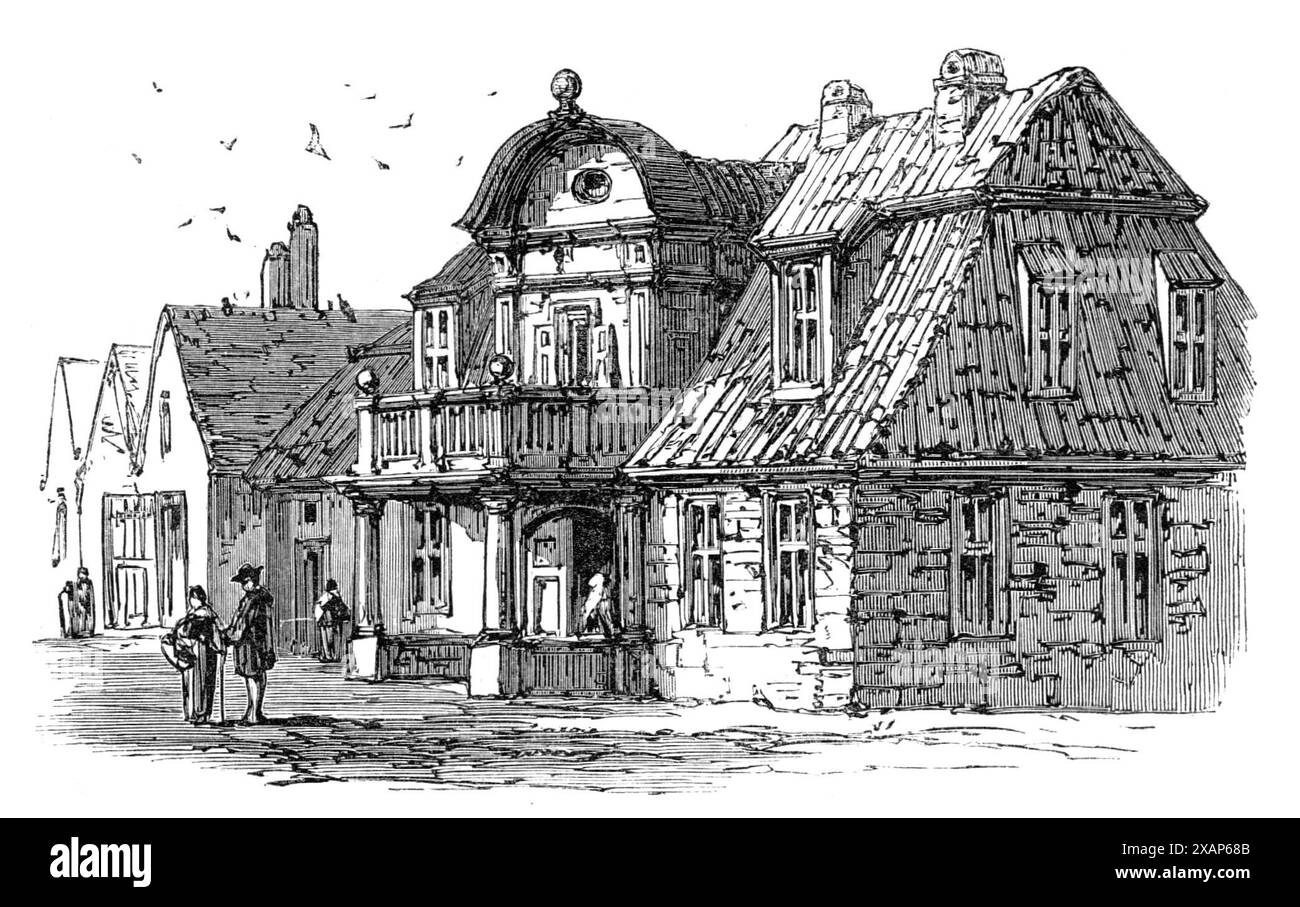 K&#xf6;nigsberg et Dantzic : Old House, K&#xf6;nigsberg, 1869. 'Dans une ville d'une telle antiquité beaucoup de maisons sont extrêmement anciennes et pittoresques. Notre gravure en donne un exemple qui semble appartenir à la première partie du XVIIe siècle ». Tiré de "Illustrated London News", 1869. Banque D'Images