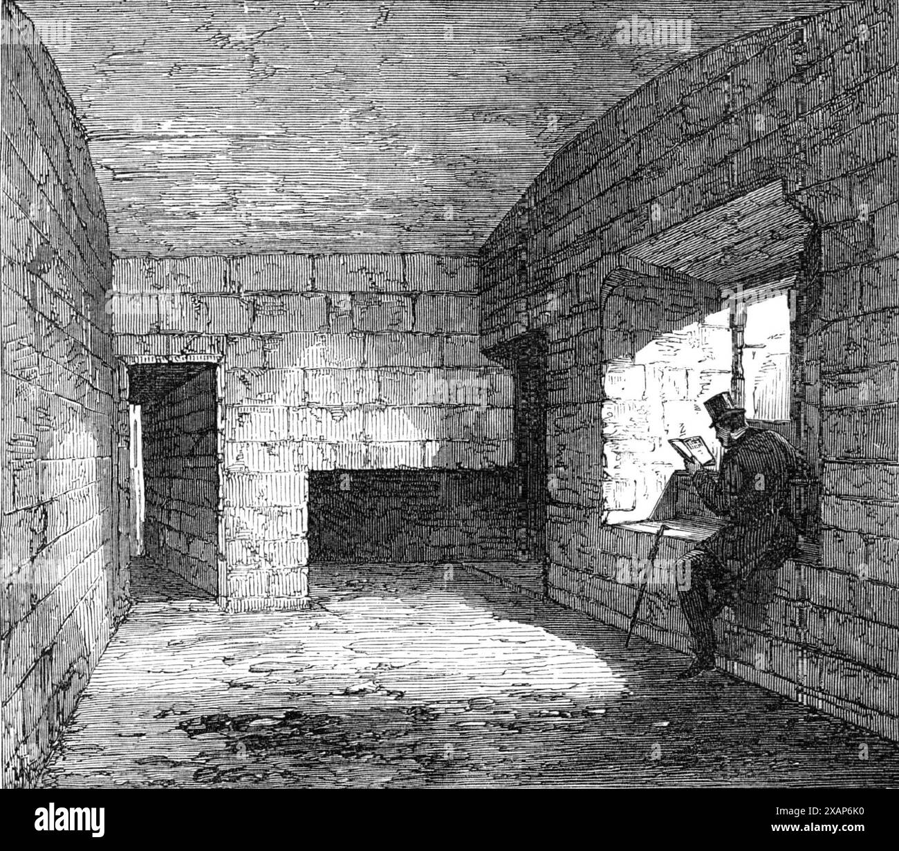 Chambre dans la Tour de l'Aigle, château de Carnarvon, où le premier prince de Galles serait né, 1868. Il y a une tradition locale que c'est dans la Tour de l'aigle du château de Carnarvon, et dans la salle même montrée dans notre gravure, qu'Edward Ier est né, le 25 avril 1284. Mais cela, nous croyons, est maintenant prouvé être une erreur. La construction du château de Carnarvon, semble-t-il d'après les archives authentiques, n'a pas commencé jusqu'à plus tard dans cette année-là, et la Tour de l'aigle a été construite par Edward Ier lui-même, de 1316 à 1320... cette question, qui a été discutée en détail par le révérend C. H. Hartshorne, un lea Banque D'Images